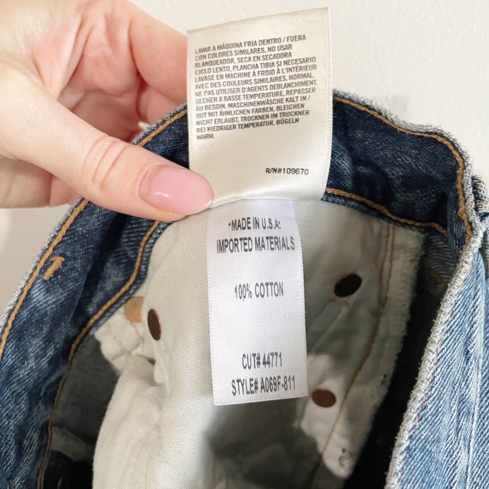 Agolde High Rise Loose Fit Jeans Distressed Denim in Psyce Size 26 - Picture 12 of 12